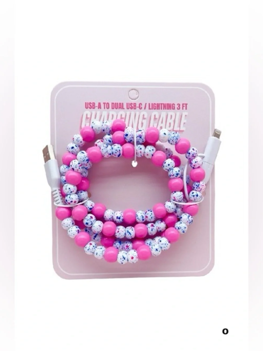 TIK TOK BEADED DUAL USB FAST CHARGING CABLE